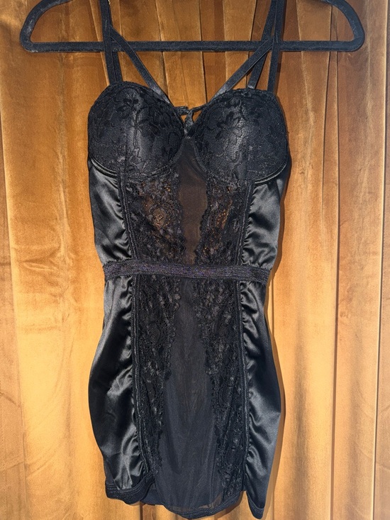 Fashion Nova Other - Fashion Nova Black Lace Satin Chemise - Women Intimates & Sleepwear